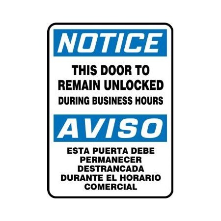 BILINGUAL OSHA NOTICE Safety Sign THIS SBMADM895VA